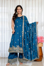 Yash Enterprise Rama Simmar Silk Party Wear Embroidery Suit Set | Grocsy