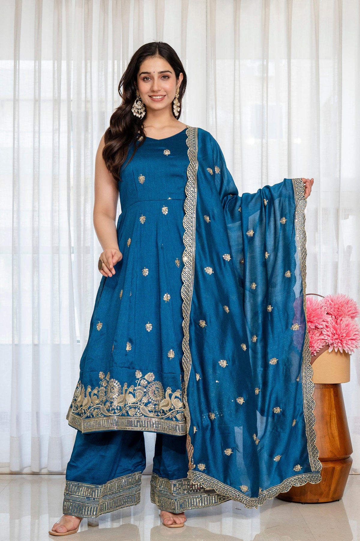 Yash Enterprise Rama Simmar Silk Party Wear Embroidery Suit Set | Grocsy
