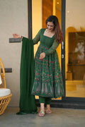 Yash Enterprise Sparkling Green Georgette Suit Set | Grocsy