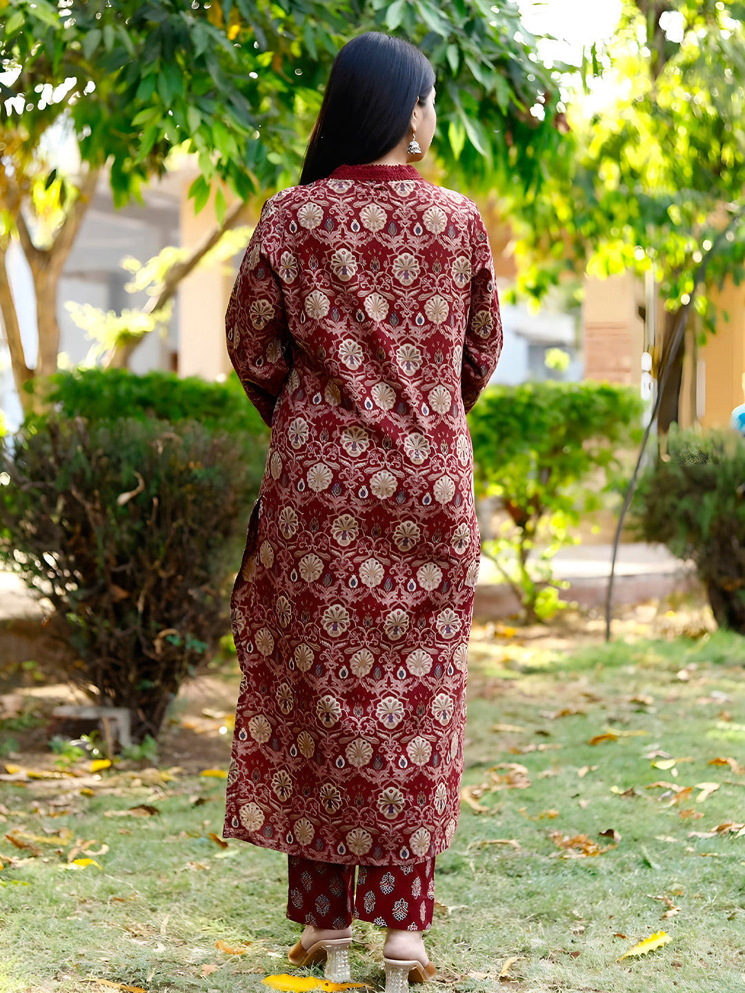 Hand Embroidered & Floral Printed Lace Detailed Kurta With Printed Pant & Dupatta Premium Luxury, Multicolor - Hiral Fashion | Grocsy