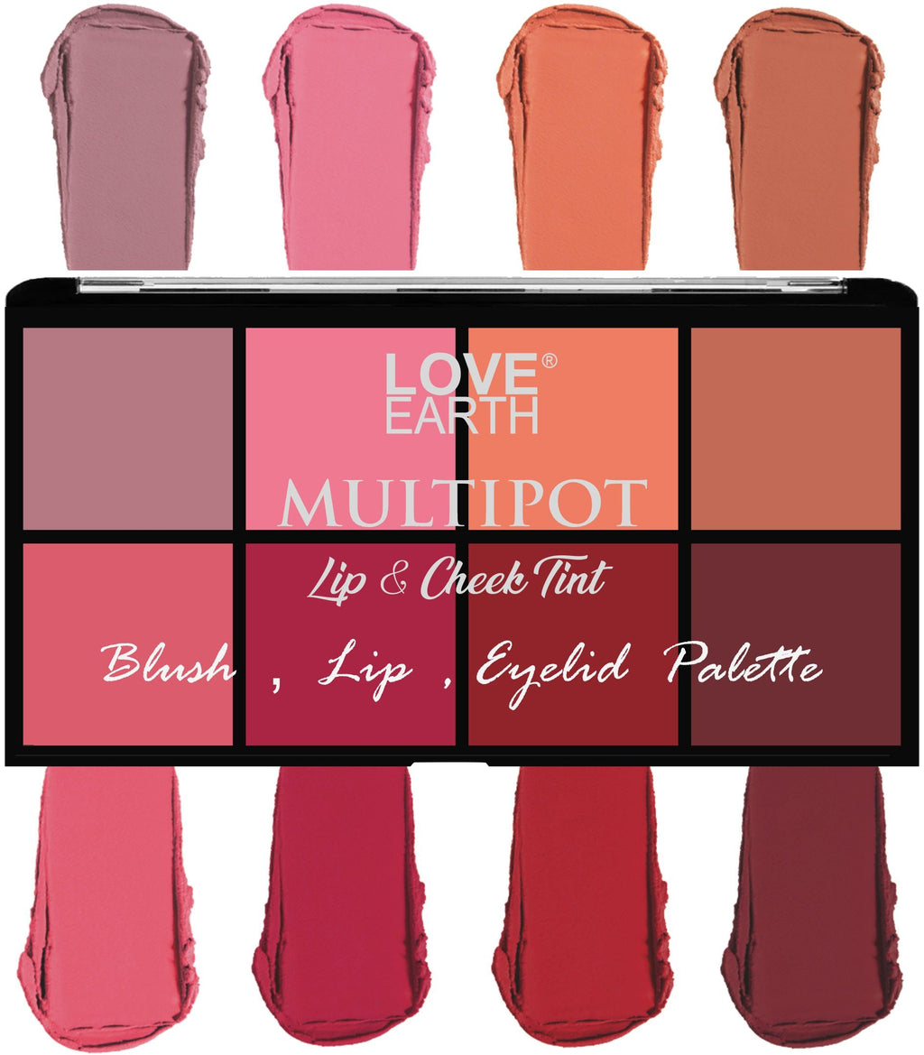 Love Earth Blush, Lips, Eyelid Palette With Richness Of Jojoba Oil And Vitamin E | Grocsy