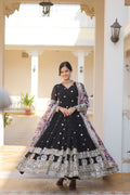 Yash Enterprise Black Georgette Embroidery Work Stiched Suit | Grocsy