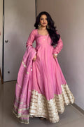 Yash Enterprise Pink Vichitra Silk Embroidery Suit Set | Grocsy