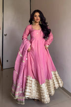 Yash Enterprise Pink Vichitra Silk Embroidery Suit Set | Grocsy