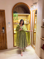 Yash Enterprise Green Vichitra Silk Party Wear Embroidery Suit Set | Grocsy
