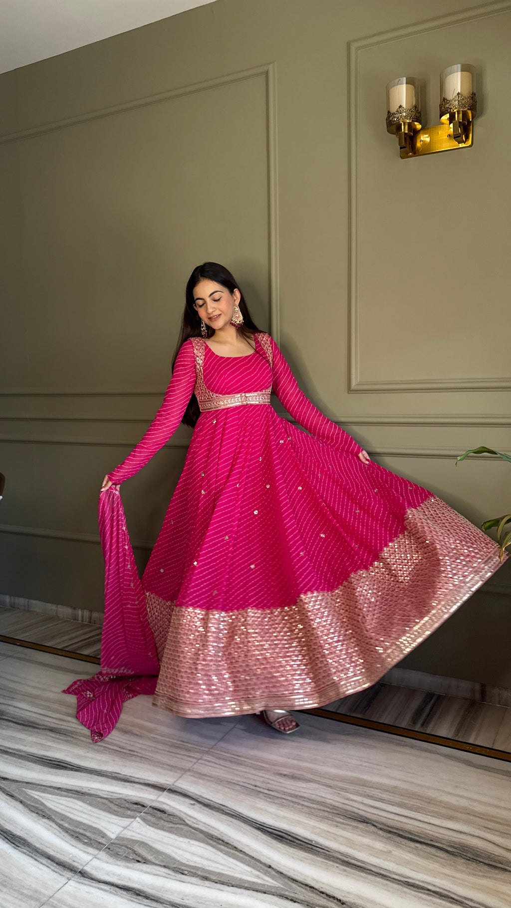 Yash Enterprise Pink Georgette Party Wear Embroidery Suit Set | Grocsy