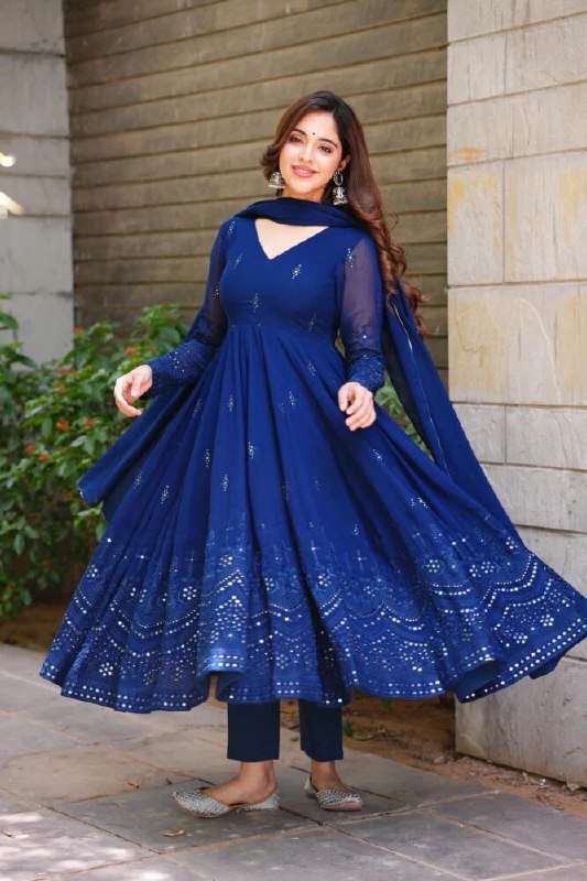 Yash Enterprise Whispering Breeze Georgette Embroidered Suit Set | Grocsy