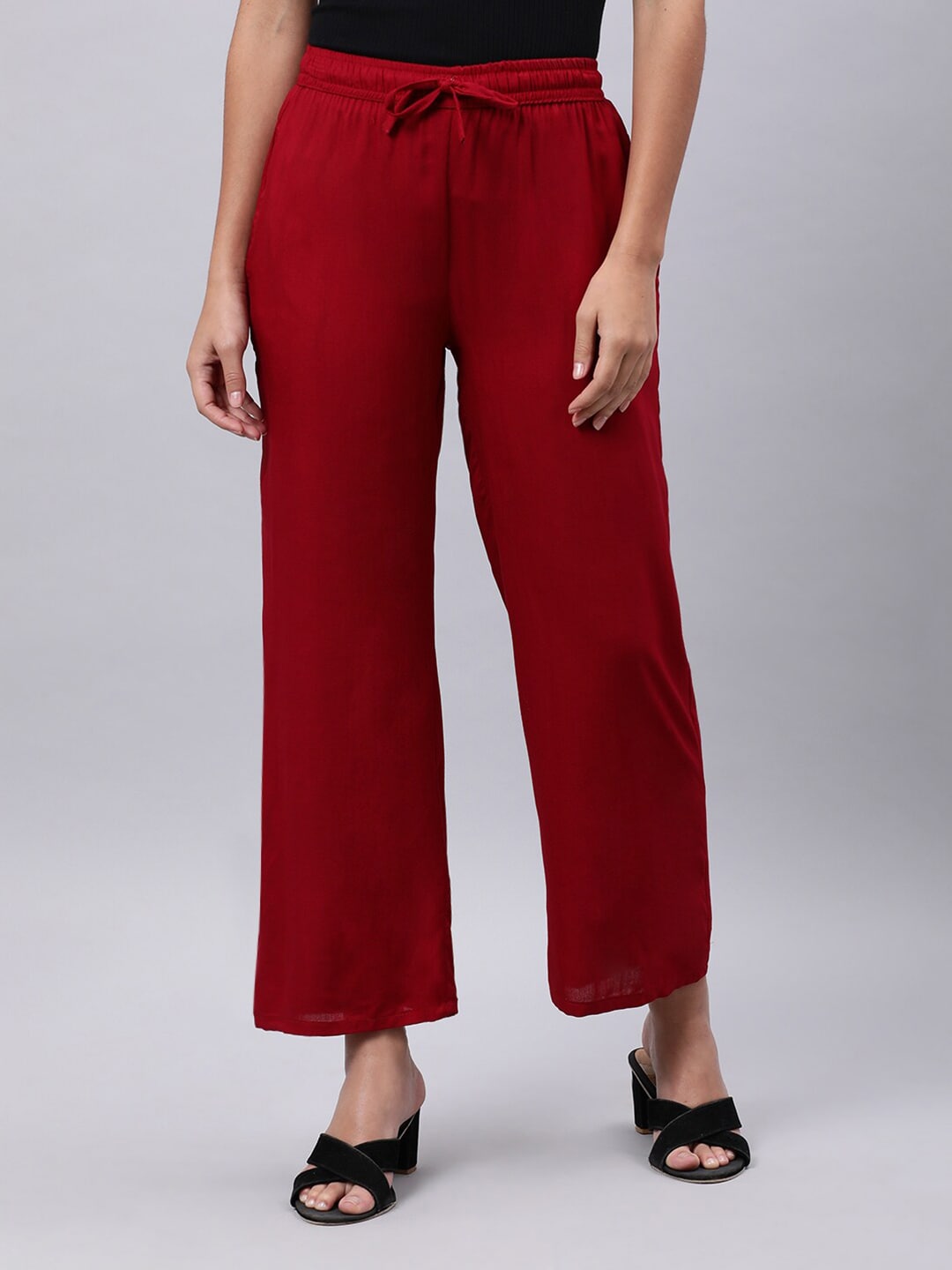 Souchii Maroon Liva Ethnic Palazzos | Grocsy