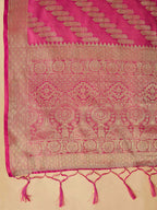 Sangria Ethnic Motifs Woven Design Organza Saree | Grocsy
