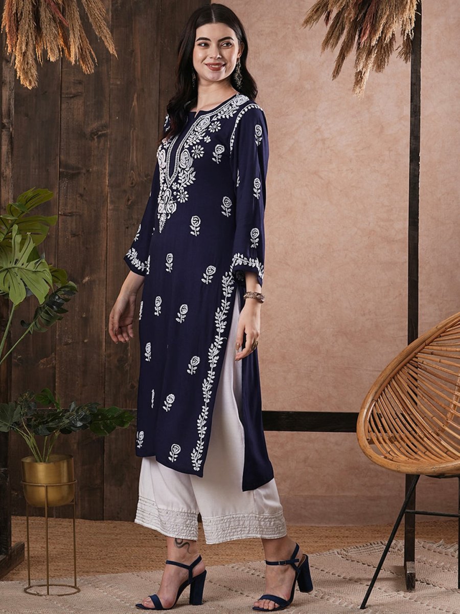 ADA Women Ethnic Motifs Printed Thread Work Kurta | Grocsy