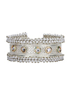 Joban Fashion Women White Beads Style Silver Tone Bangle | Grocsy