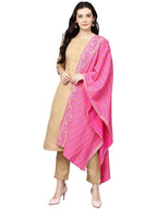 Ahalyaa Women's Faux Silk Kurta Pant Set with Traditional Bandhini Print Dupatta | Grocsy