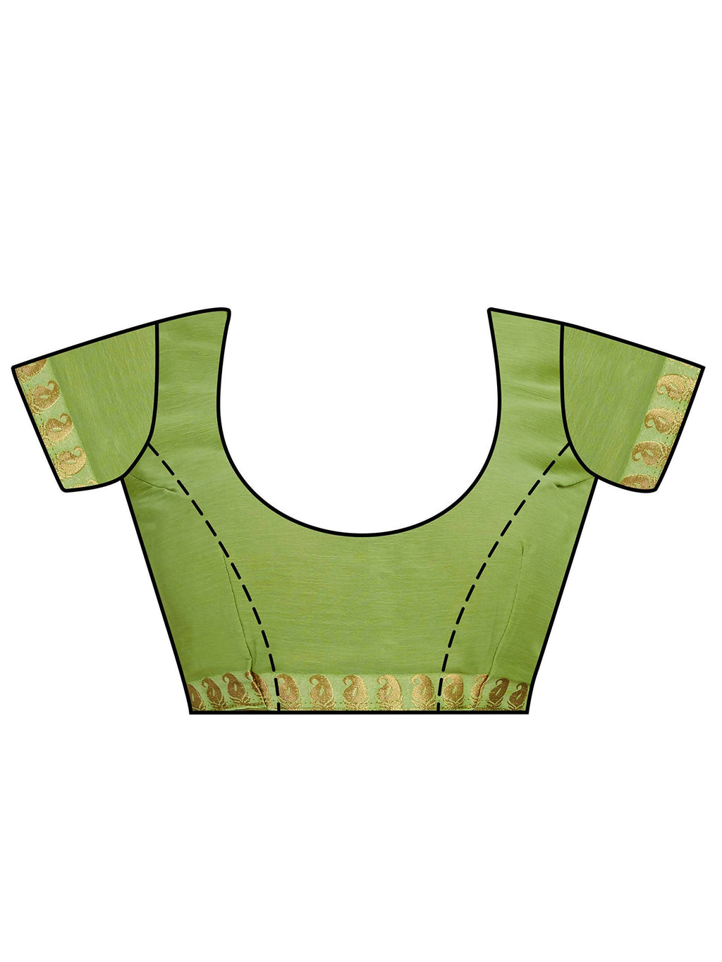 Mimosa Women's Green Chiffon Banarasi Silk Saree | Grocsy