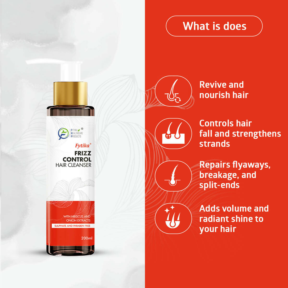 Fytika Frizz Control Hair Cleanser with Hibiscus & Onion Extracts | Grocsy