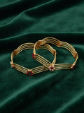 NVR Women Set of 2 Gold Plated Artificial Stone Bangle | Grocsy