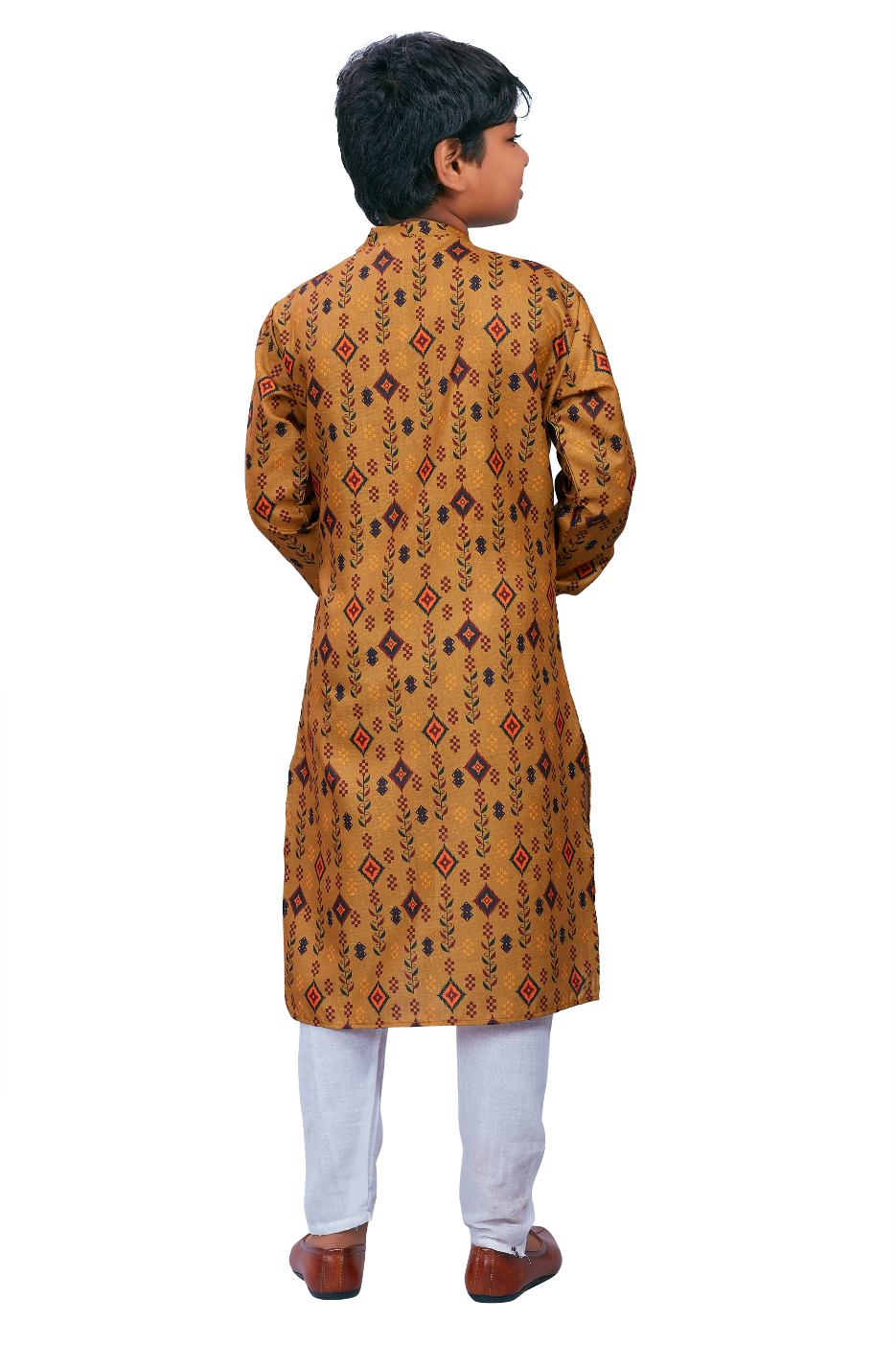 DEIANA'S Casual Designer Kurta Pyjama Set For Boys And kids (Brown With Multicolor) | Grocsy