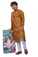 DEIANA'S Casual Designer Kurta Pyjama Set For Boys And kids (Brown With Multicolor) | Grocsy
