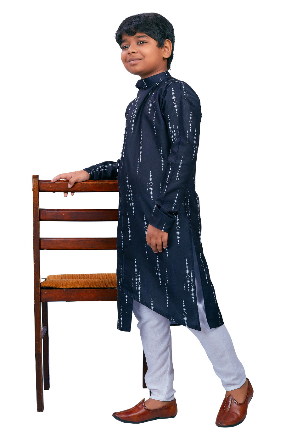 DEIANA'S Casual Designer Kurta Pyjama Set For Boys And kids (Dark Blue) | Grocsy