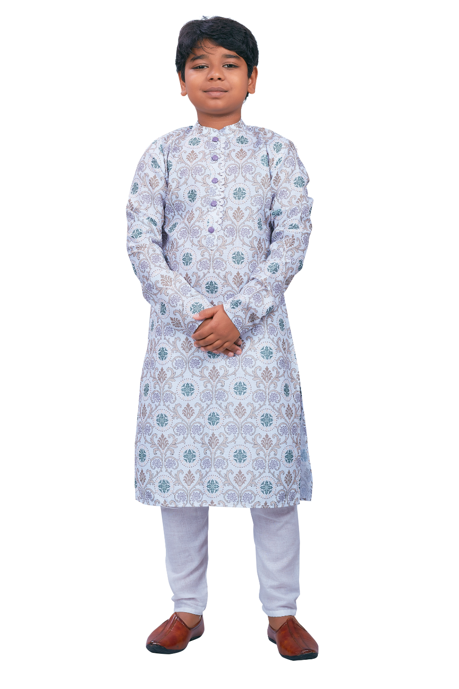 DEIANA'S Casual Designer Kurta Pyjama Set For Boys And kids (White With Multicolor) | Grocsy