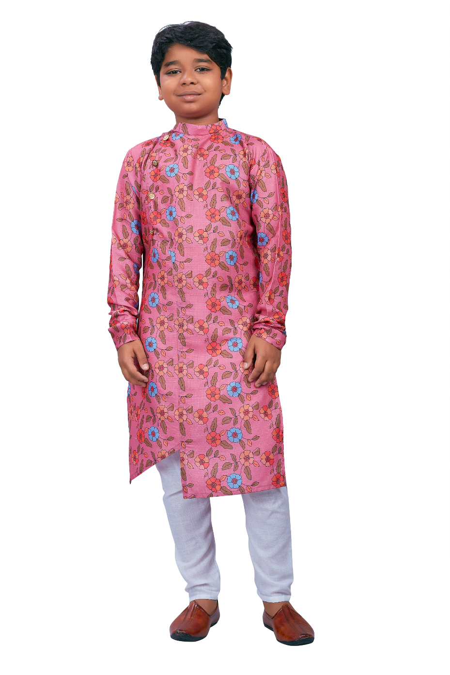 DEIANA'S Casual Designer Kurta Pyjama Set For Boys And kids (Pink With Multicolor) | Grocsy