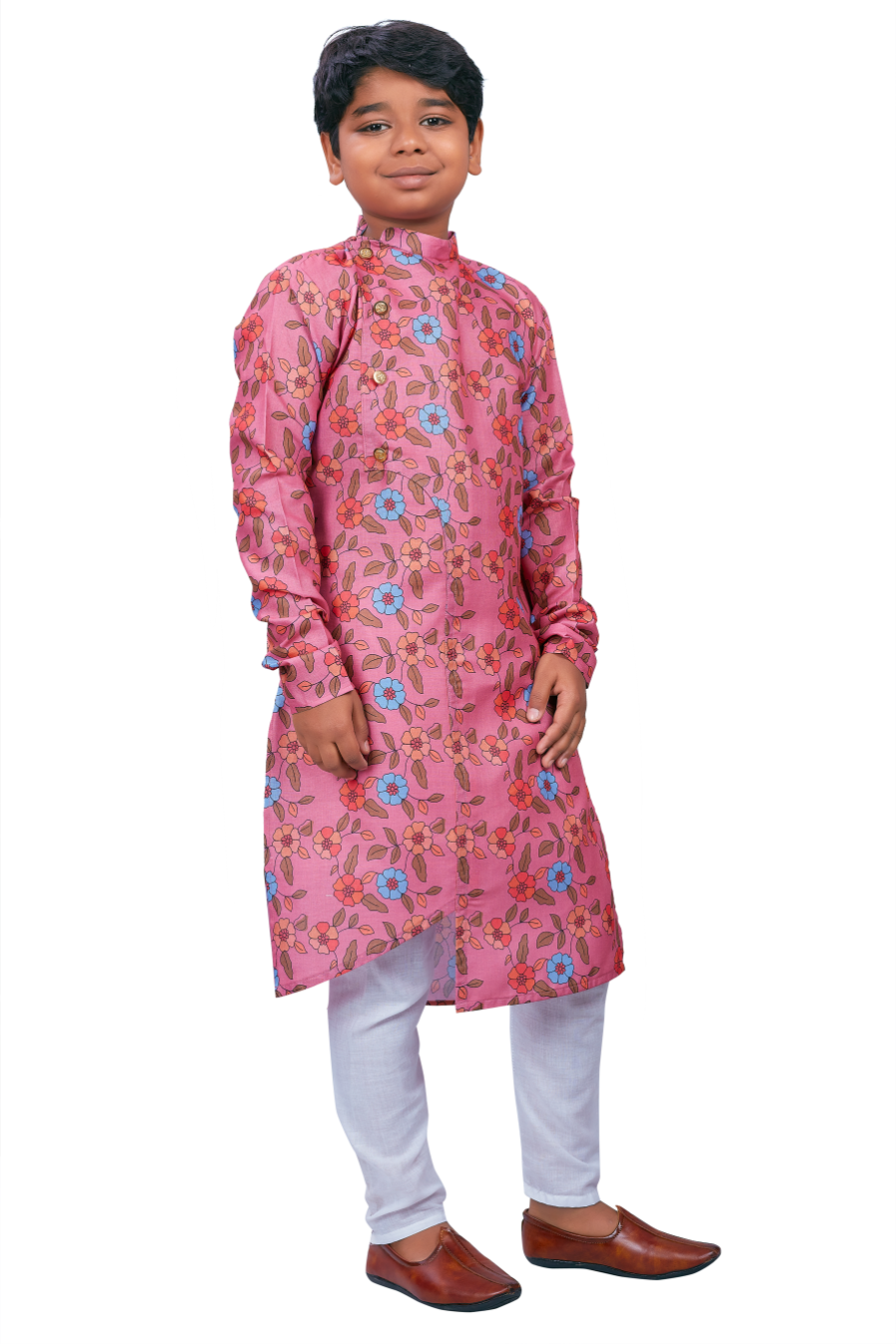 DEIANA'S Casual Designer Kurta Pyjama Set For Boys And kids (Pink With Multicolor) | Grocsy