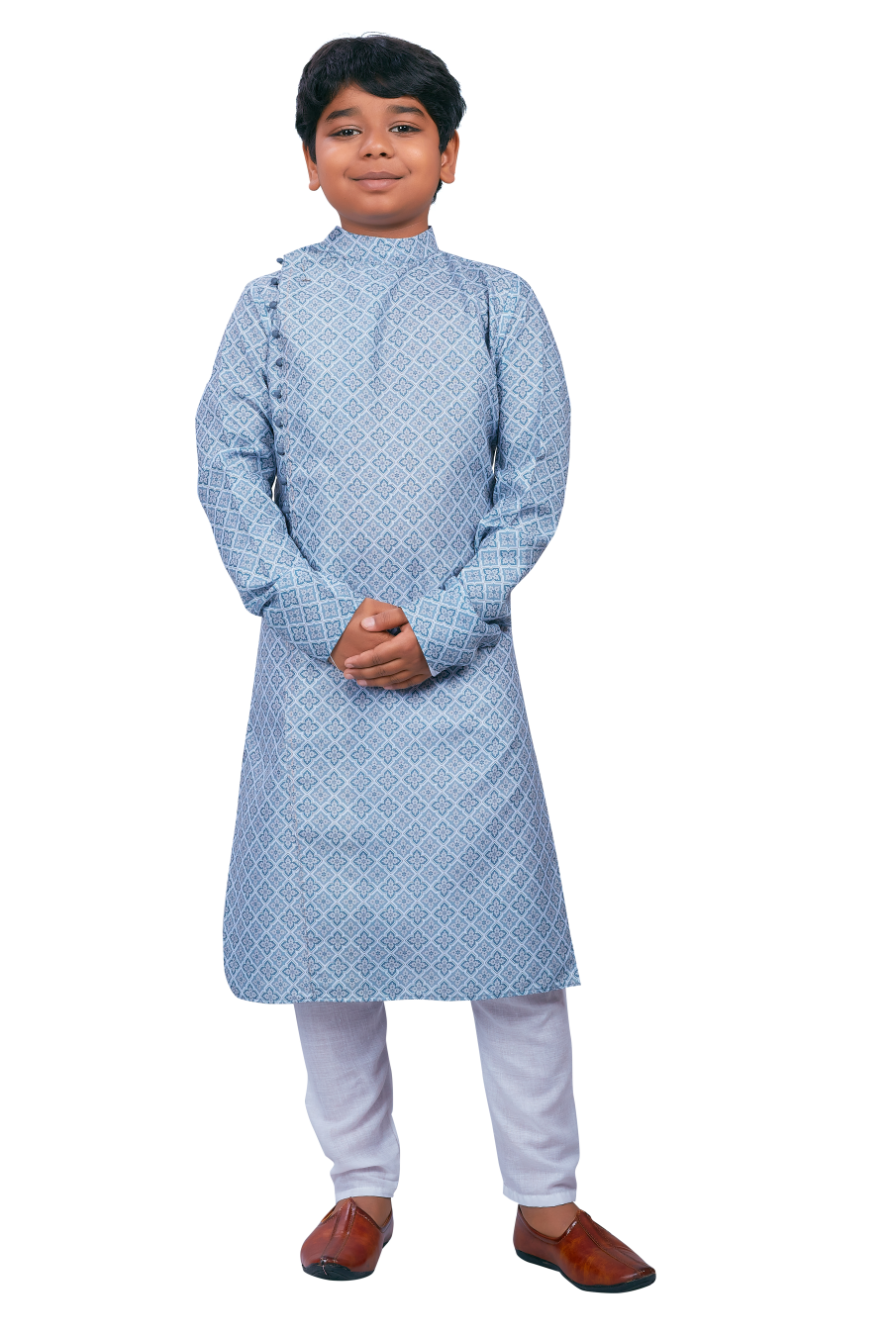 DEIANA'S Casual Designer Kurta Pyjama Set For Boys And kids (Sky Blue Blue) | Grocsy