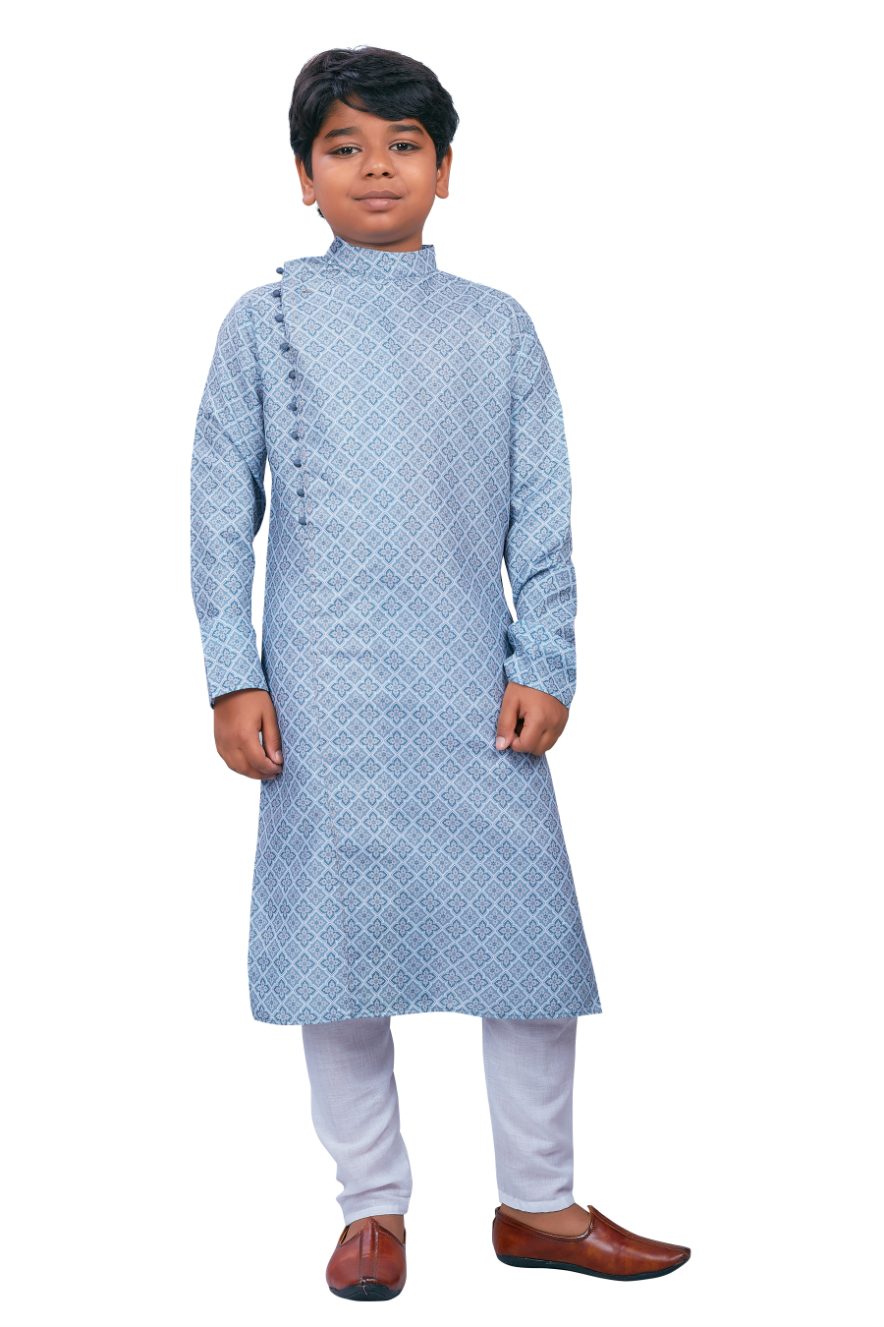 DEIANA'S Casual Designer Kurta Pyjama Set For Boys And kids (Sky Blue Blue) | Grocsy