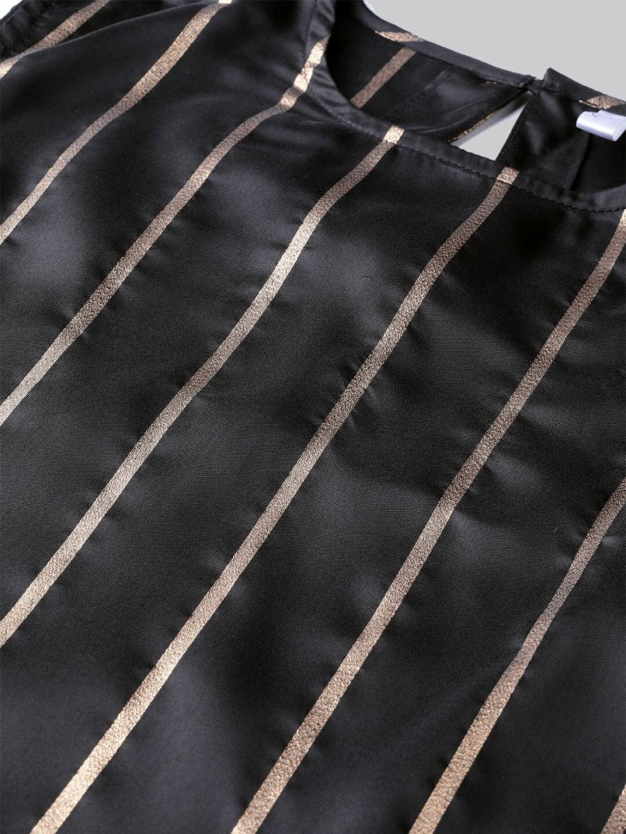 Aks Striped Sleeveless Kurta With Palazzos | Grocsy