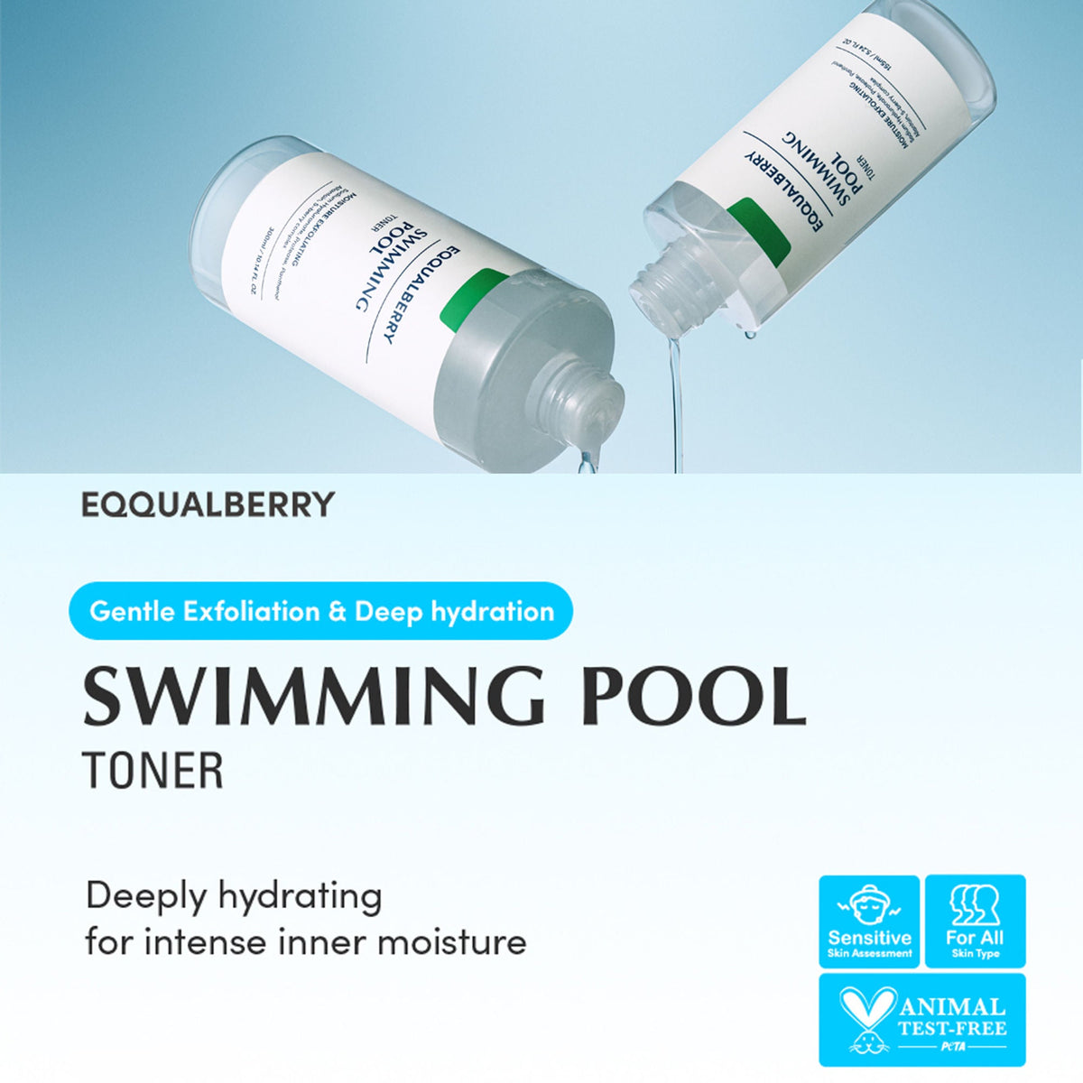 Eqqualberry Swimming Pool Toner 5 Berry Complex & Hyaluronic Acid,Pore Refining & Gentle Exfoliation | Grocsy