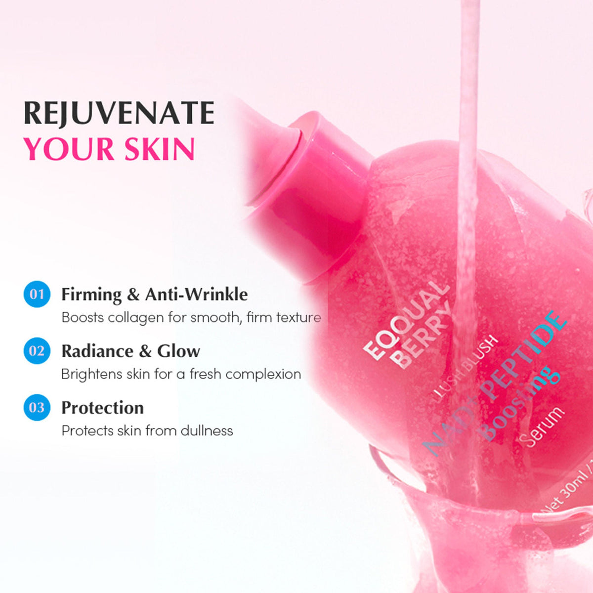 Eqqualberry NAD+ Peptide Boosting Serum – Anti-Aging & Plumping Effect | Grocsy