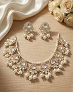 Jewel City Exquisite Kundan Pearl Necklace Set: Gold-Plated Traditional Jewelry for Wedding | Grocsy