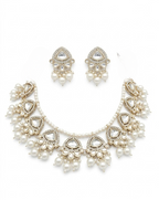 Jewel City Exquisite Kundan Pearl Necklace Set: Gold-Plated Traditional Jewelry for Wedding | Grocsy