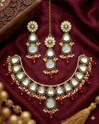 Jewel City undan Gold-Plated Pearl Choker Necklace Set | Indian Ethnic Bridal Wedding Jewellery | Handcrafted | Grocsy