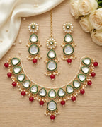 Jewel City undan Gold-Plated Pearl Choker Necklace Set | Indian Ethnic Bridal Wedding Jewellery | Handcrafted | Grocsy