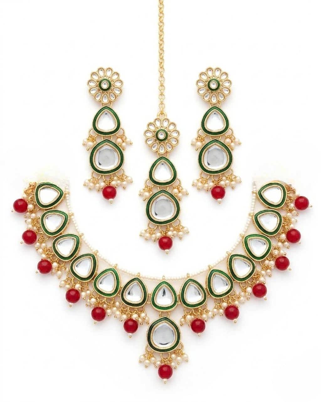 Jewel City undan Gold-Plated Pearl Choker Necklace Set | Indian Ethnic Bridal Wedding Jewellery | Handcrafted | Grocsy