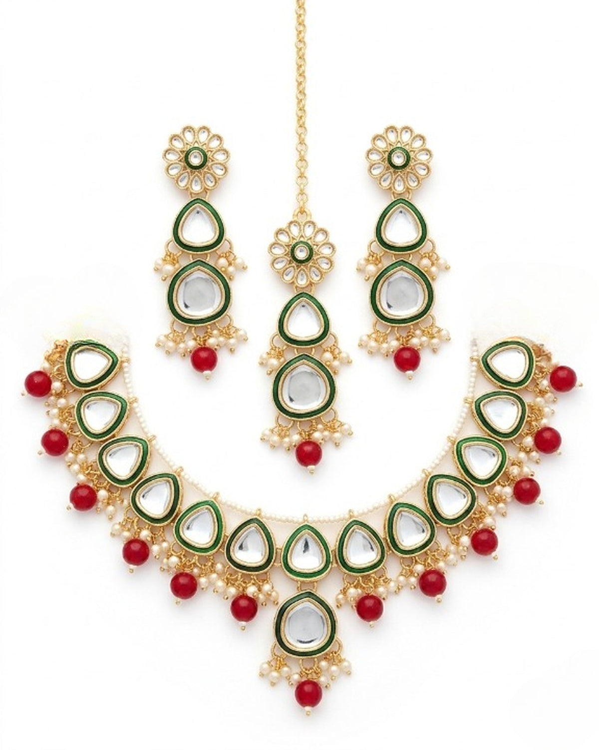 Jewel City undan Gold-Plated Pearl Choker Necklace Set | Indian Ethnic Bridal Wedding Jewellery | Handcrafted | Grocsy