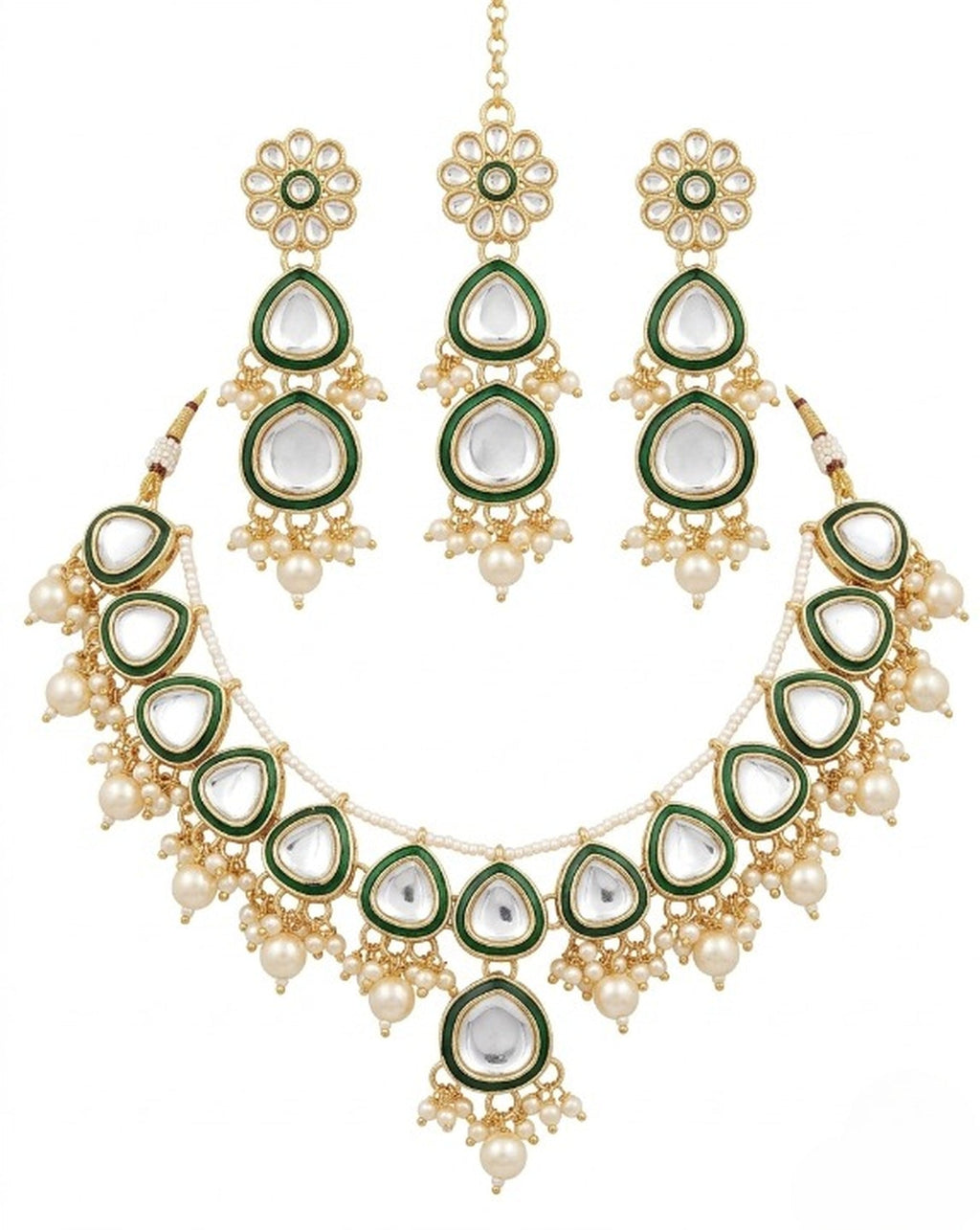 Jewel City undan Gold-Plated Pearl Choker Necklace Set | Indian Ethnic Bridal Wedding Jewellery | Handcrafted | Grocsy