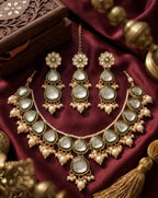Jewel City undan Gold-Plated Pearl Choker Necklace Set | Indian Ethnic Bridal Wedding Jewellery | Handcrafted | Grocsy