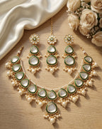 Jewel City undan Gold-Plated Pearl Choker Necklace Set | Indian Ethnic Bridal Wedding Jewellery | Handcrafted | Grocsy