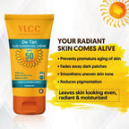 VLCC De Tan Sunscreen Gel Creme, SPF 50 | Grocsy