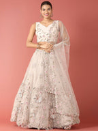 House of Panchhi Grey Net Sequinse Work Lehenga & Blouse, Dupatta | Grocsy
