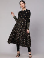 Aks Floral Printed Anarkali Kurta | Grocsy