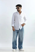 Xkind 100% Pure Linen White Button Down Casual Shirt | Grocsy