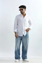 Xkind 100% Pure Linen White Button Down Casual Shirt | Grocsy