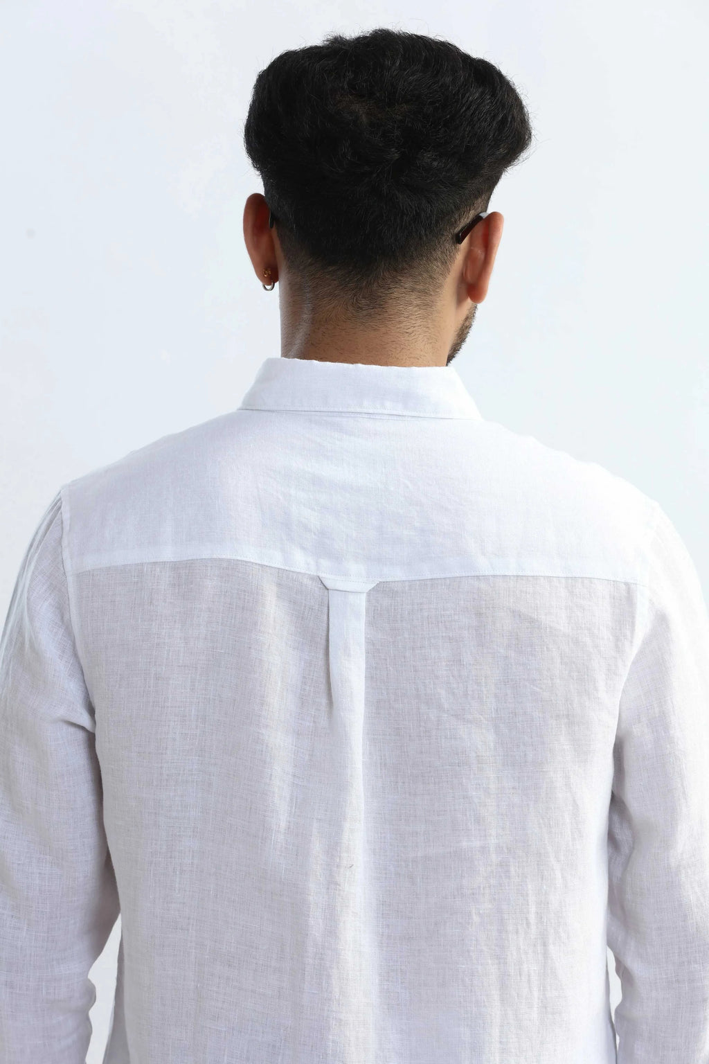 Xkind 100% Pure Linen White Button Down Casual Shirt | Grocsy