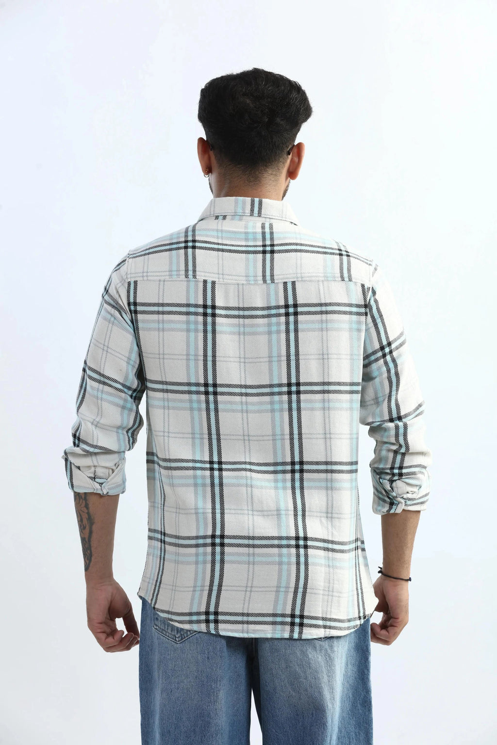 Xkind Blue Checks Regular Fit Shirt | Grocsy