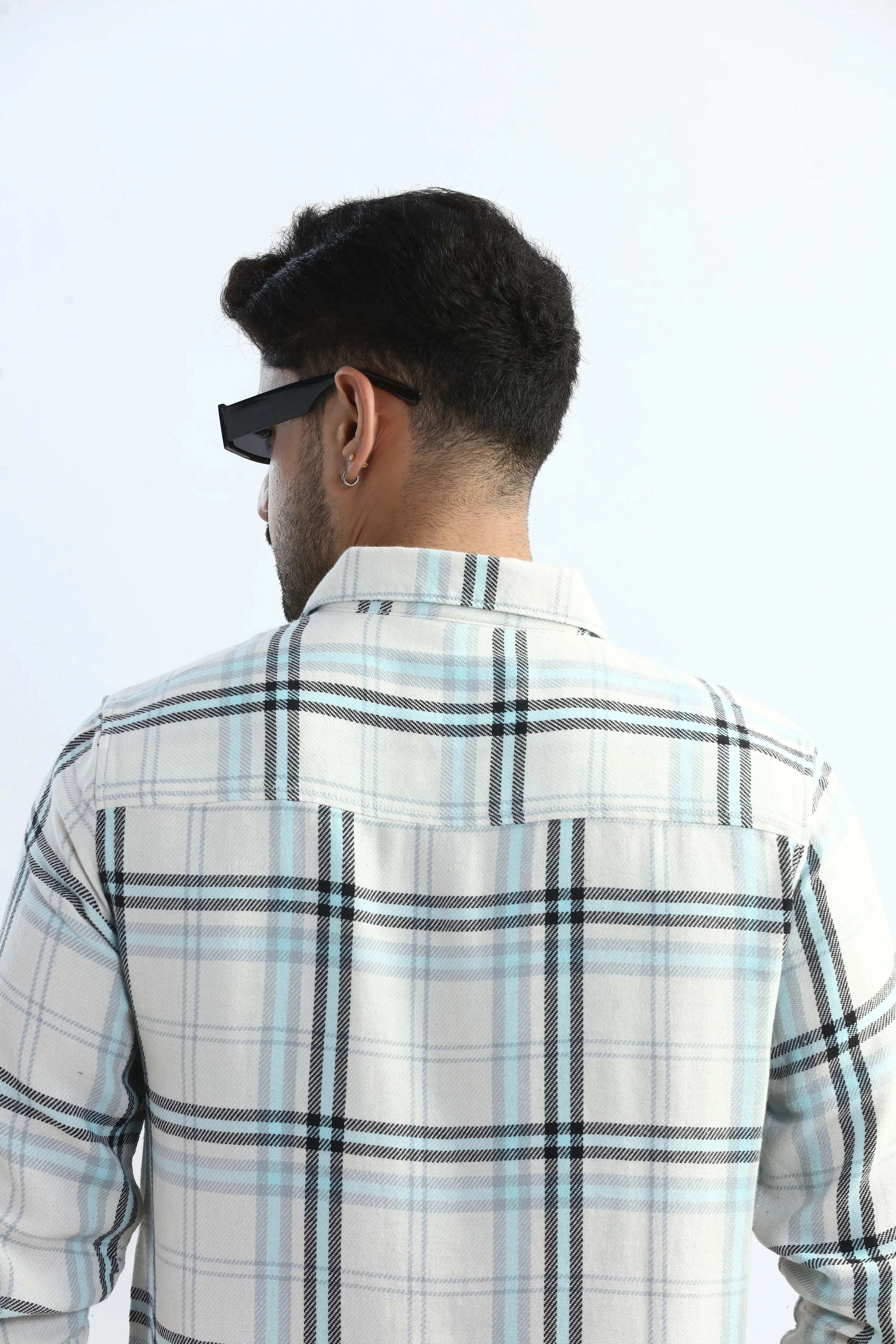 Xkind Blue Checks Regular Fit Shirt | Grocsy
