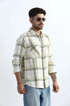 Xkind Yellow Checks Regular Fit Shirt | Grocsy