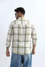 Xkind Yellow Checks Regular Fit Shirt | Grocsy
