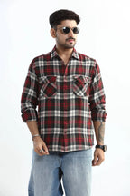 Xkind Red Checks Regular Fit Shirt | Grocsy
